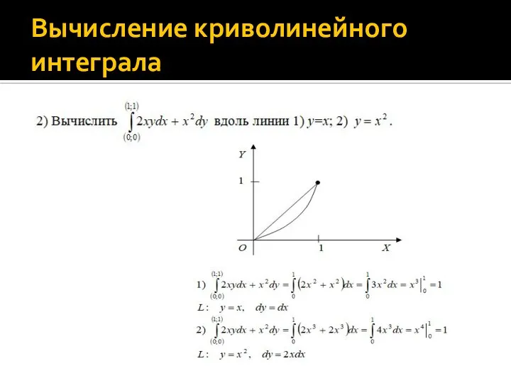 Вычисление криволинейного интеграла