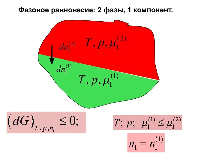 Фазовое равновесие: 2 фазы, 1 компонент.