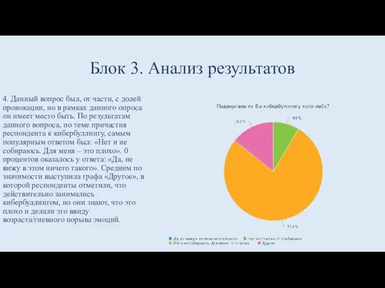 Блок 3. Анализ результатов 4. Данный вопрос был, от части, с