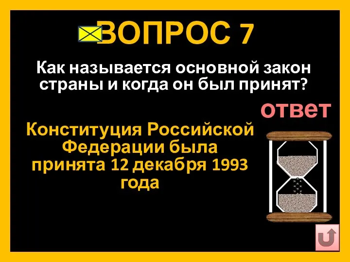 ВОПРОС 7 Как называется основной закон страны и когда он был