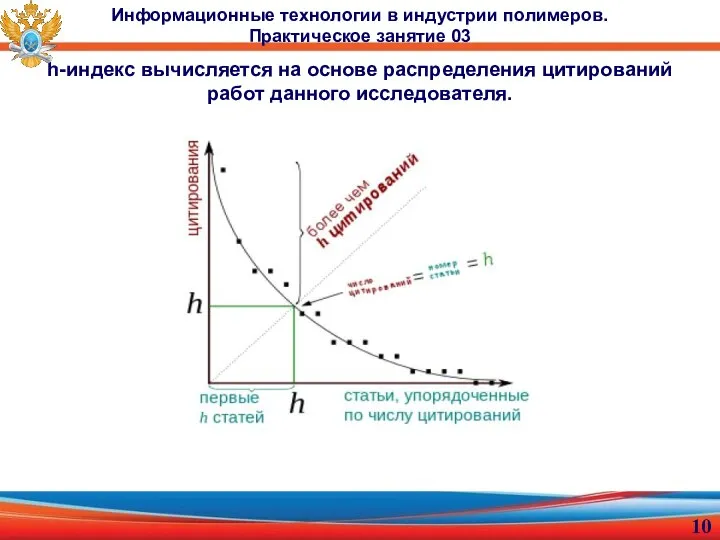 h-индекс вычисляется на основе распределения цитирований работ данного исследователя. Информационные технологии