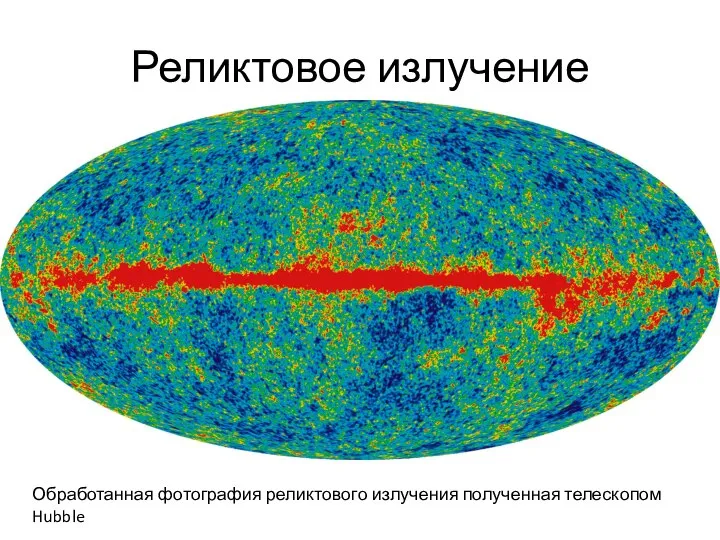 Реликтовое излучение Обработанная фотография реликтового излучения полученная телескопом Hubble