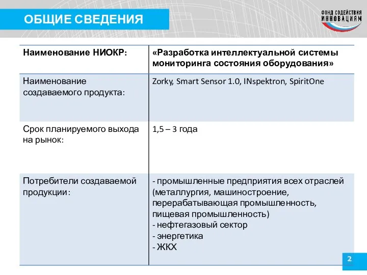 2 ОБЩИЕ СВЕДЕНИЯ