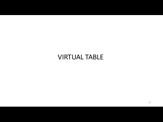 VIRTUAL TABLE