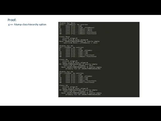 Proof: g ++ -fdump-class-hierarchy option
