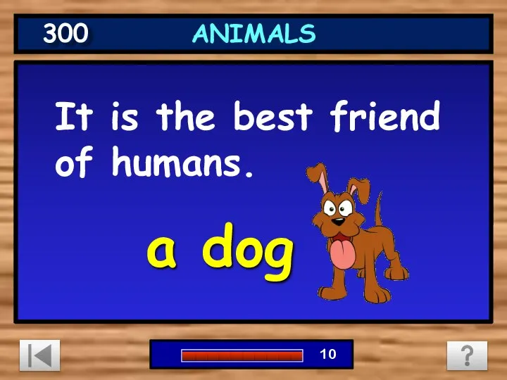 It is the best friend of humans. a dog ANIMALS 300