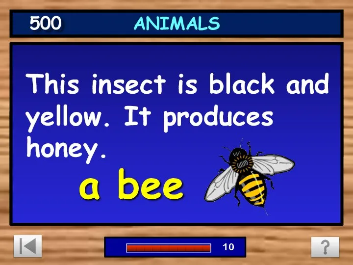 This insect is black and yellow. It produces honey. a bee