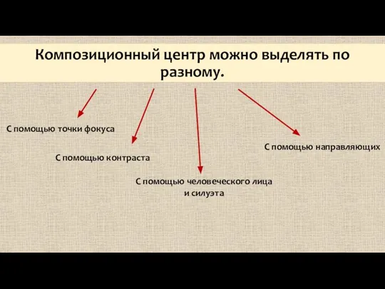 Композиционный центр можно выделять по разному. С помощью точки фокуса С