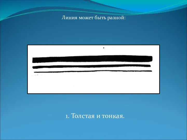 1. Толстая и тонкая. Линия может быть разной: