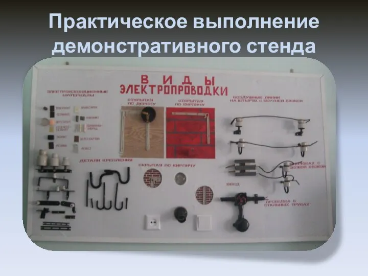 Практическое выполнение демонстративного стенда «Виды электропроводки»