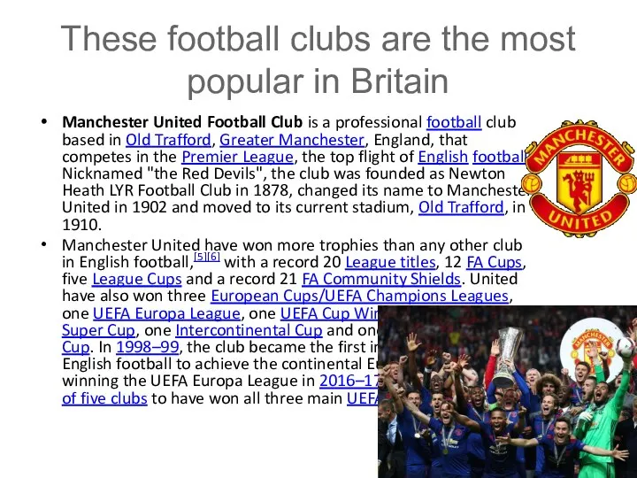 These football clubs are the most popular in Britain Manchester United