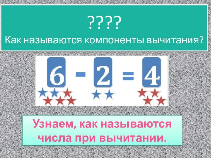 ???? Как называются компоненты вычитания? Узнаем, как называются числа при вычитании.