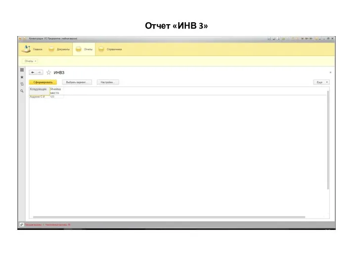 Отчет «ИНВ 3»