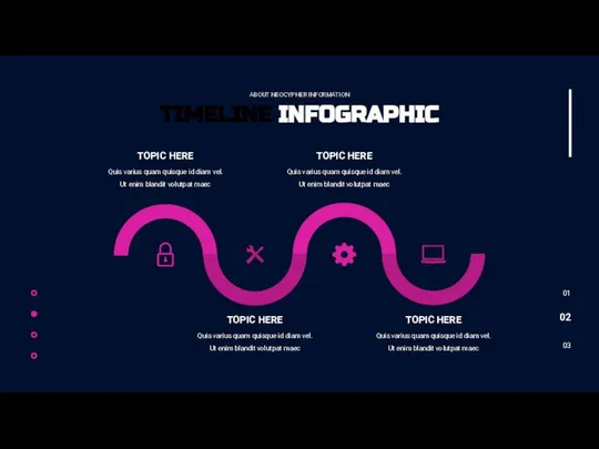 01 02 03 TIMELINE INFOGRAPHIC ABOUT NEOCYPHER INFORMATION TOPIC HERE Quis