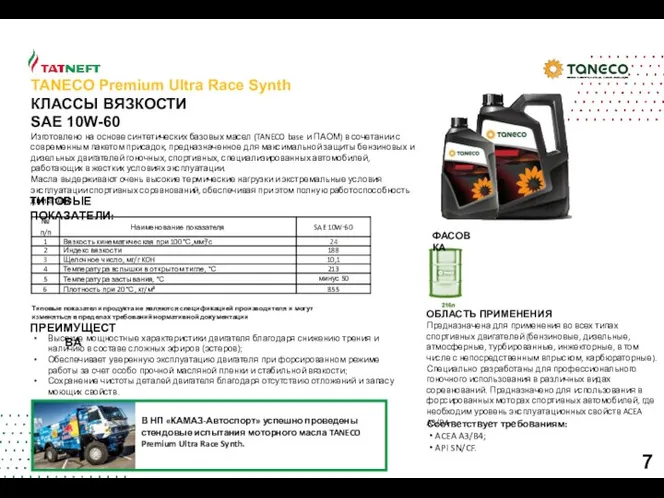 ОБЛАСТЬ ПРИМЕНЕНИЯ Предназначена для применения во всех типах спортивных двигателей (бензиновые,