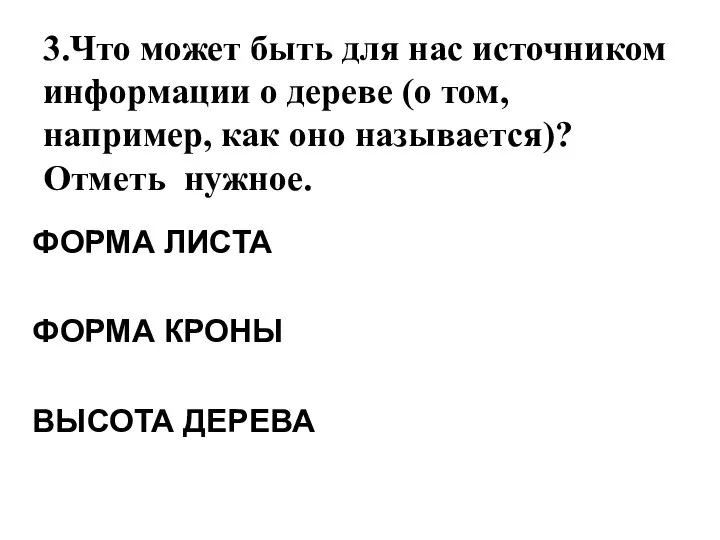 3.Что может быть для нас источником информации о дереве (о том,