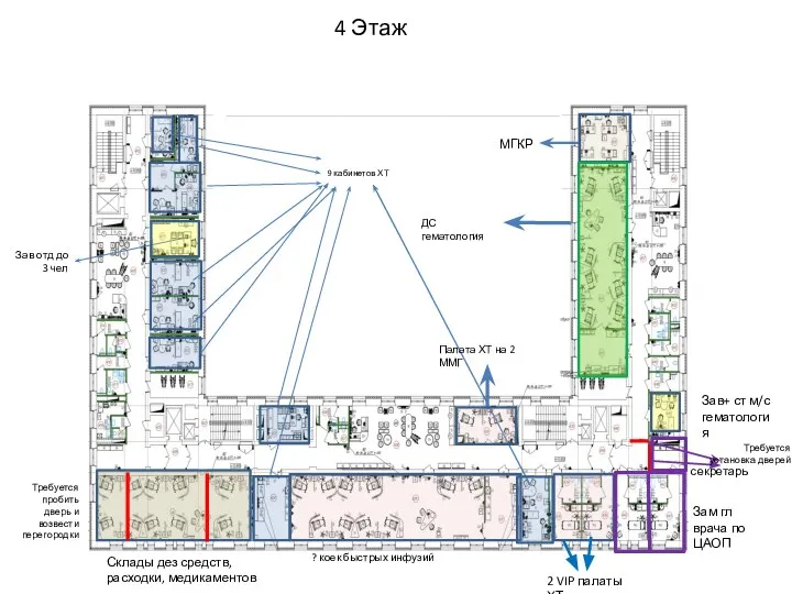 2 часть 4 Этаж ? коек быстрых инфузий Палата ХТ на