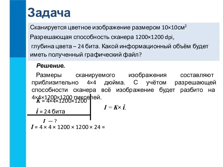 Задача I = 4 × 4 × 1200 × 1200 ×