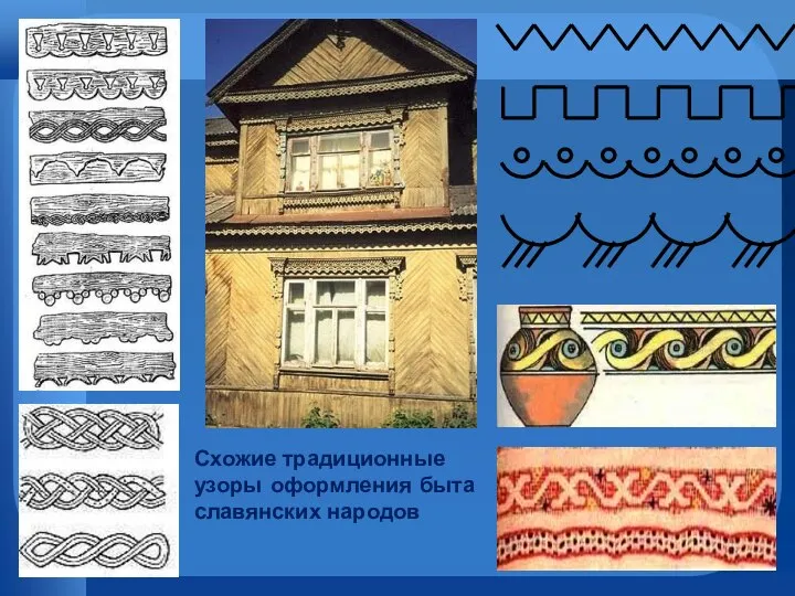 Схожие традиционные узоры оформления быта славянских народов