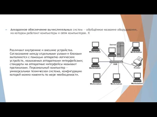 Аппаратное обеспечение вычислительных систем — обобщённое название оборудования, на котором работают