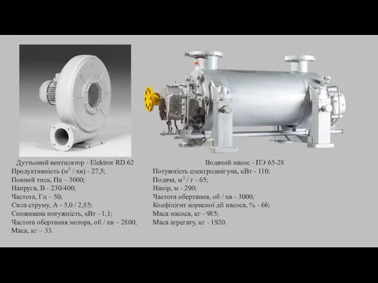 Дуттьовий вентилятор - Elektror RD 62 Продуктивність (м3 / хв) -