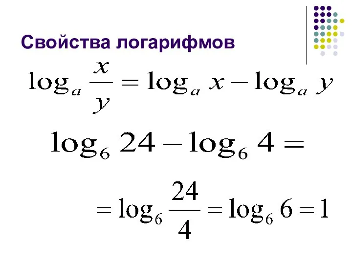 Свойства логарифмов