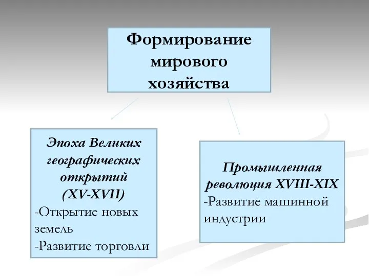 Формирование мирового хозяйства Эпоха Великих географических открытий (XV-XVII) -Открытие новых земель