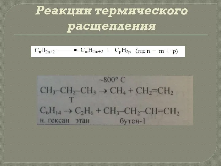 Реакции термического расщепления