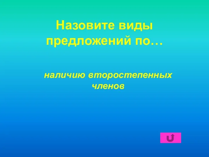 Назовите виды предложений по… наличию второстепенных членов