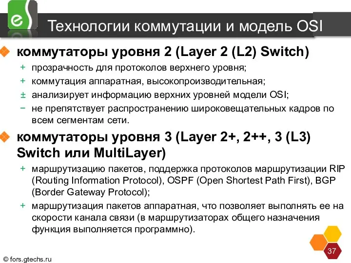 Технологии коммутации и модель OSI коммутаторы уровня 2 (Layer 2 (L2)