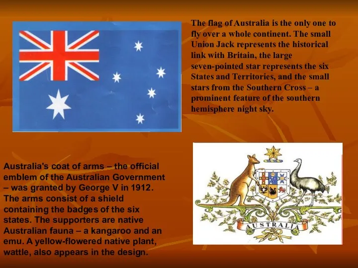 Australia's coat of arms – the official emblem of the Australian