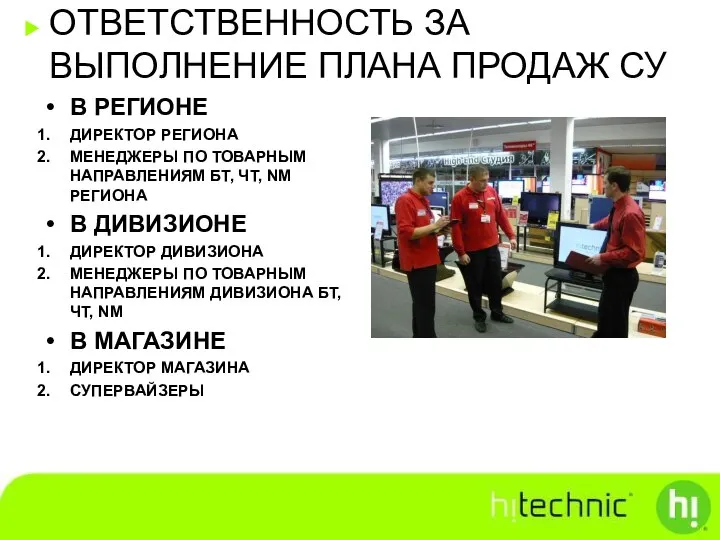 ОТВЕТСТВЕННОСТЬ ЗА ВЫПОЛНЕНИЕ ПЛАНА ПРОДАЖ СУ В РЕГИОНЕ ДИРЕКТОР РЕГИОНА МЕНЕДЖЕРЫ