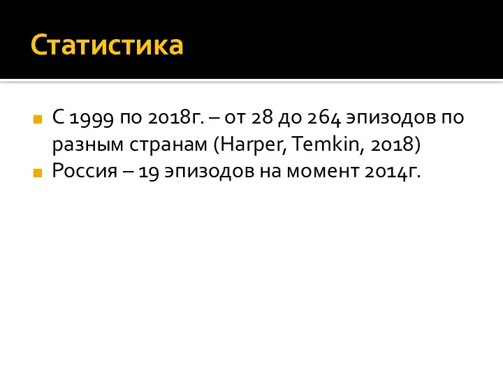 Статистика С 1999 по 2018г. – от 28 до 264 эпизодов