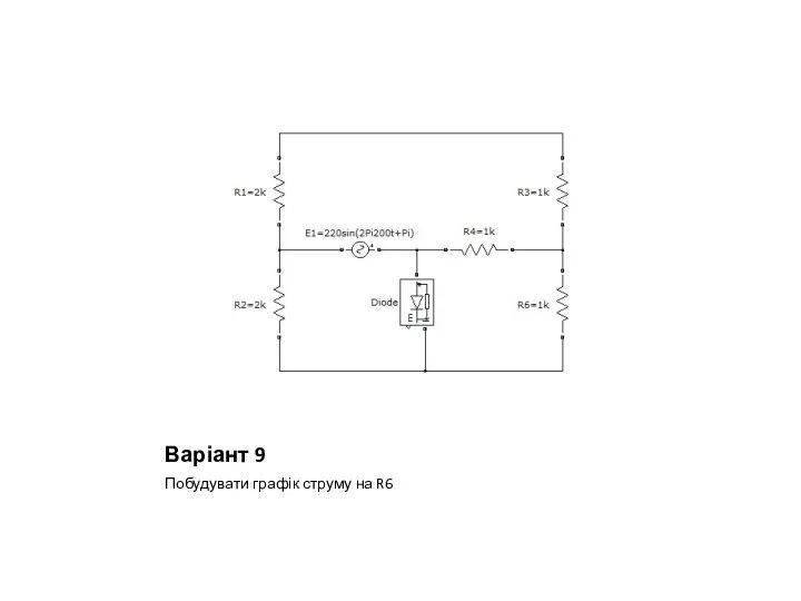 Варіант 9 Побудувати графік струму на R6