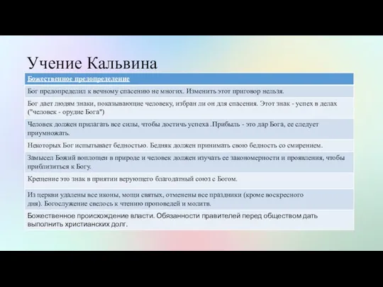 Учение Кальвина