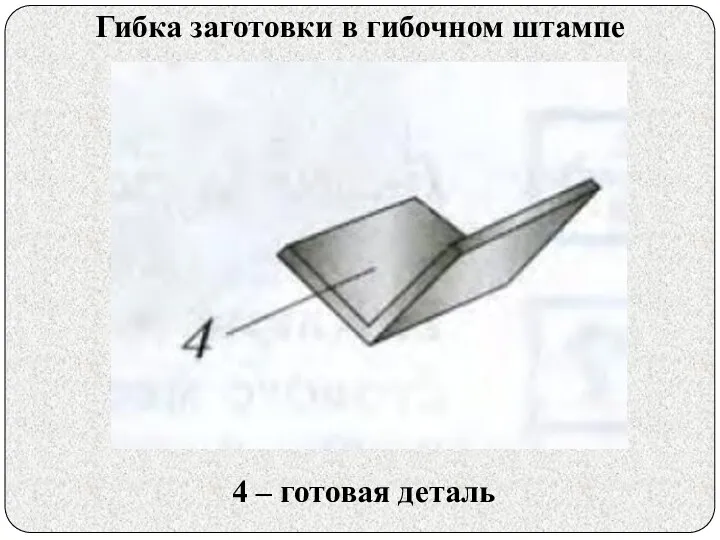 4 – готовая деталь Гибка заготовки в гибочном штампе