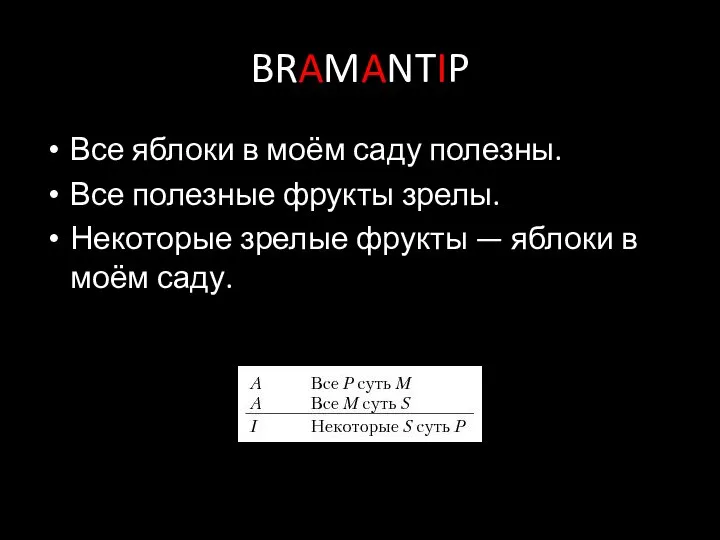 BRAMANTIP Все яблоки в моём саду полезны. Все полезные фрукты зрелы.