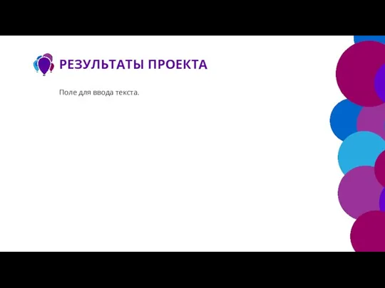 РЕЗУЛЬТАТЫ ПРОЕКТА Поле для ввода текста.