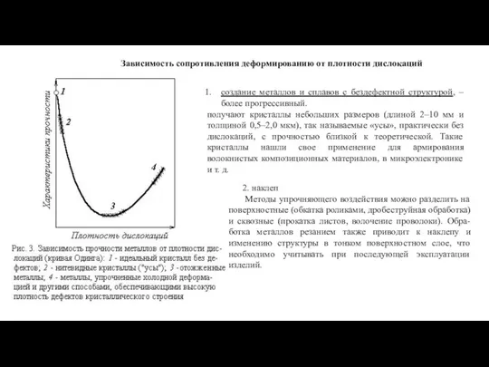 Зависимость сопротивления деформированию от плотности дислокаций создание металлов и сплавов с