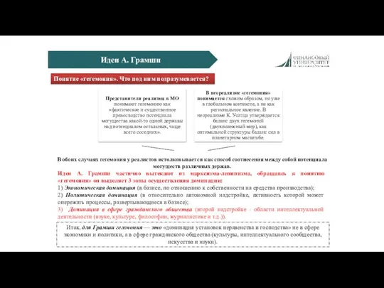 Идеи А. Грамши Понятие «гегемония». Что под ним подразумевается? В обоих