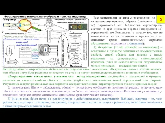 5 Вне зависимости от типа мировоззрения, по качественному признаку образов (информации