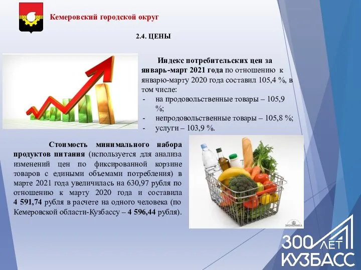 Кемеровский городской округ 2.4. ЦЕНЫ Индекс потребительских цен за январь-март 2021