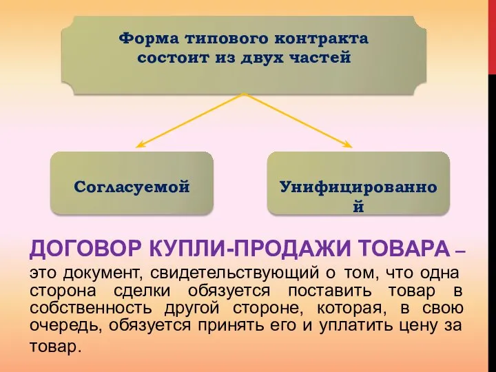 ДОГОВОР КУПЛИ-ПРОДАЖИ ТОВАРА – это документ, свидетельствующий о том, что одна