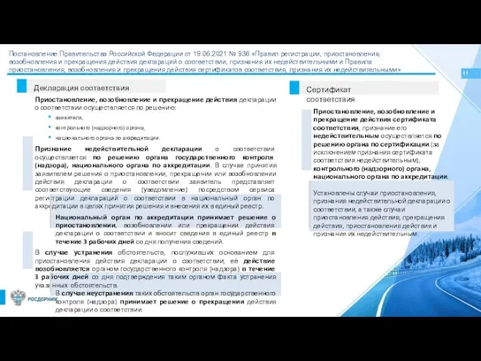 Постановление Правительства Российской Федерации от 19.06.2021 № 936 «Правил регистрации, приостановления,