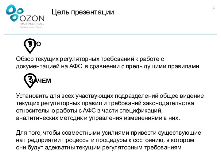 Цель презентации ЧТО Обзор текущих регуляторных требований к работе с документацией