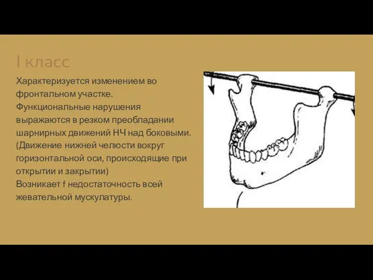 I класс Характеризуется изменением во фронтальном участке. Функциональные нарушения выражаются в