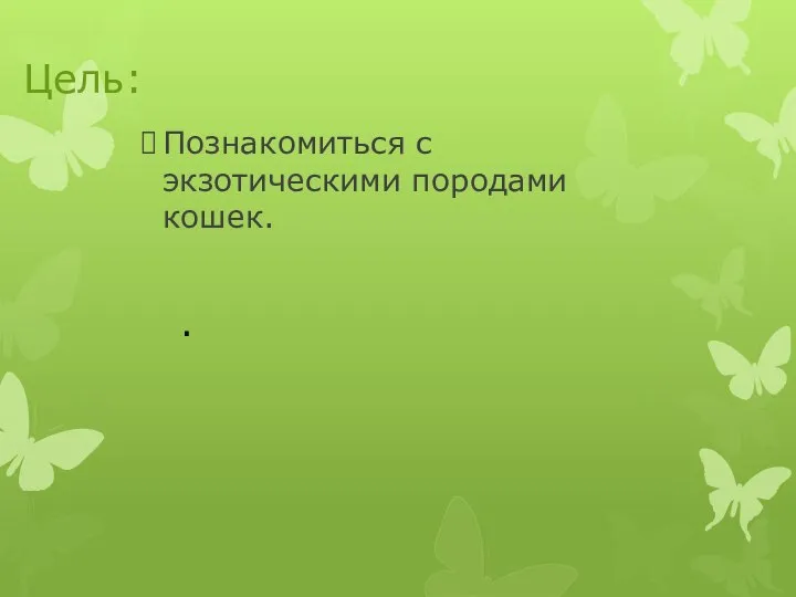 Цель: Познакомиться с экзотическими породами кошек. .