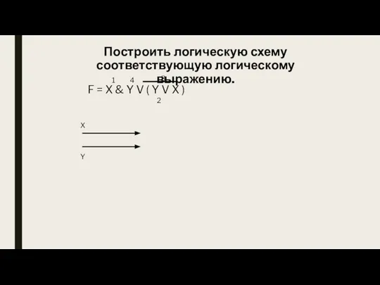 X Y Построить логическую схему соответствующую логическому выражению.