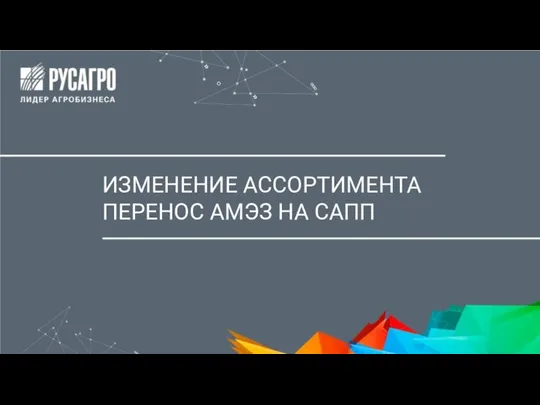 ИЗМЕНЕНИЕ АССОРТИМЕНТА ПЕРЕНОС АМЭЗ НА САПП