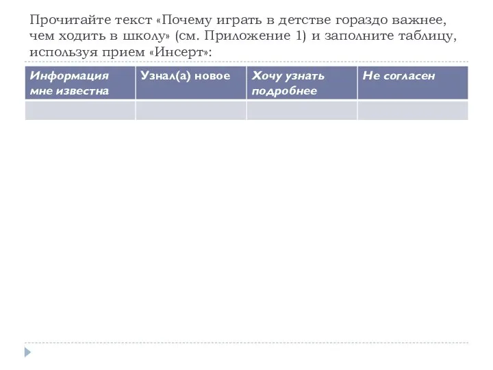 Прочитайте текст «Почему играть в детстве гораздо важнее, чем ходить в